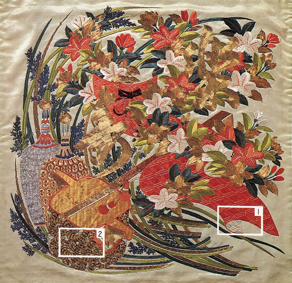 興福院所蔵刺繍掛袱紗 (掛ふくさ) (日本の染織): 紫紅社