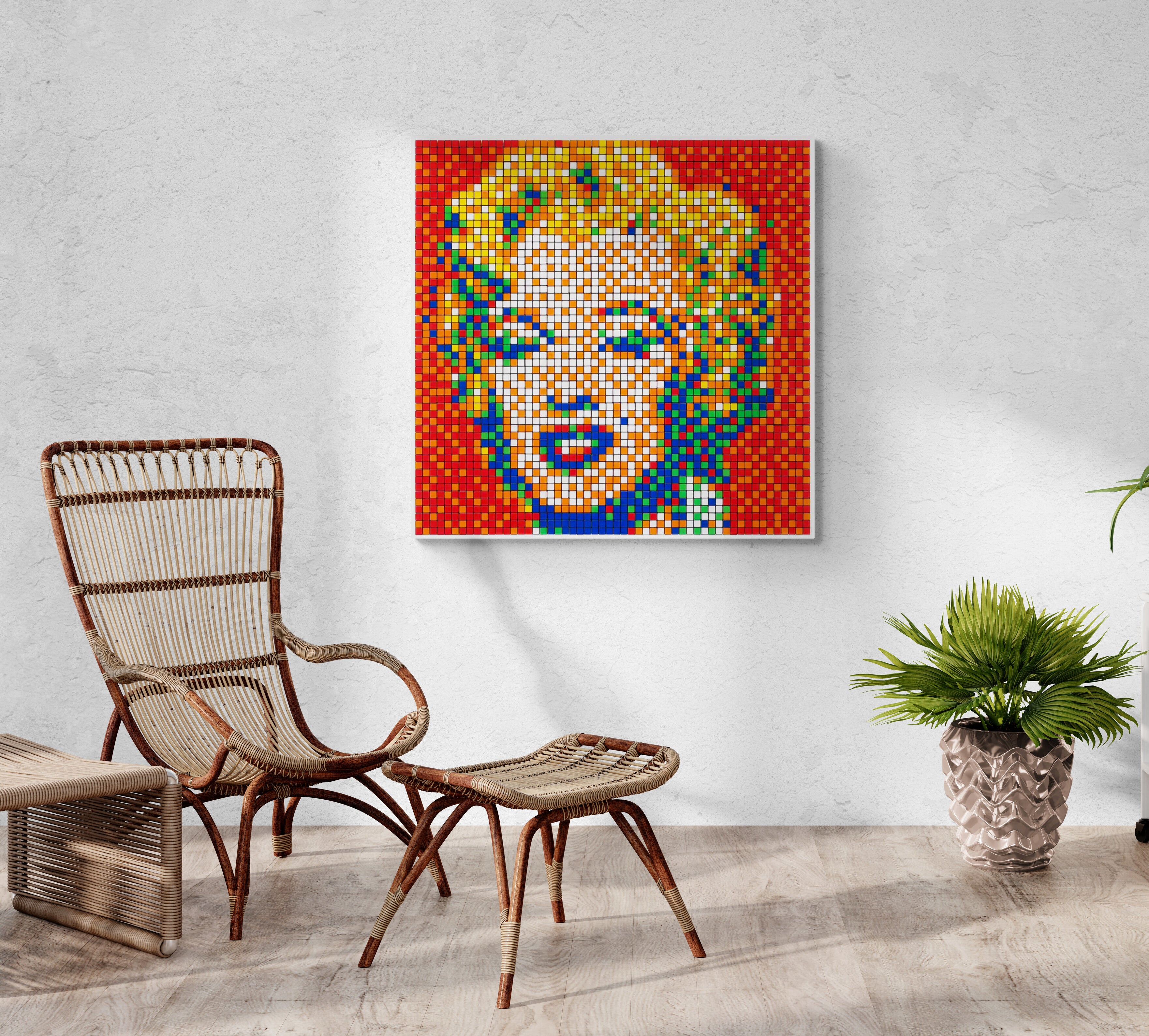 Invader Artworks for sale - Rubik Shot Red Marilyn – ARTETRAMA