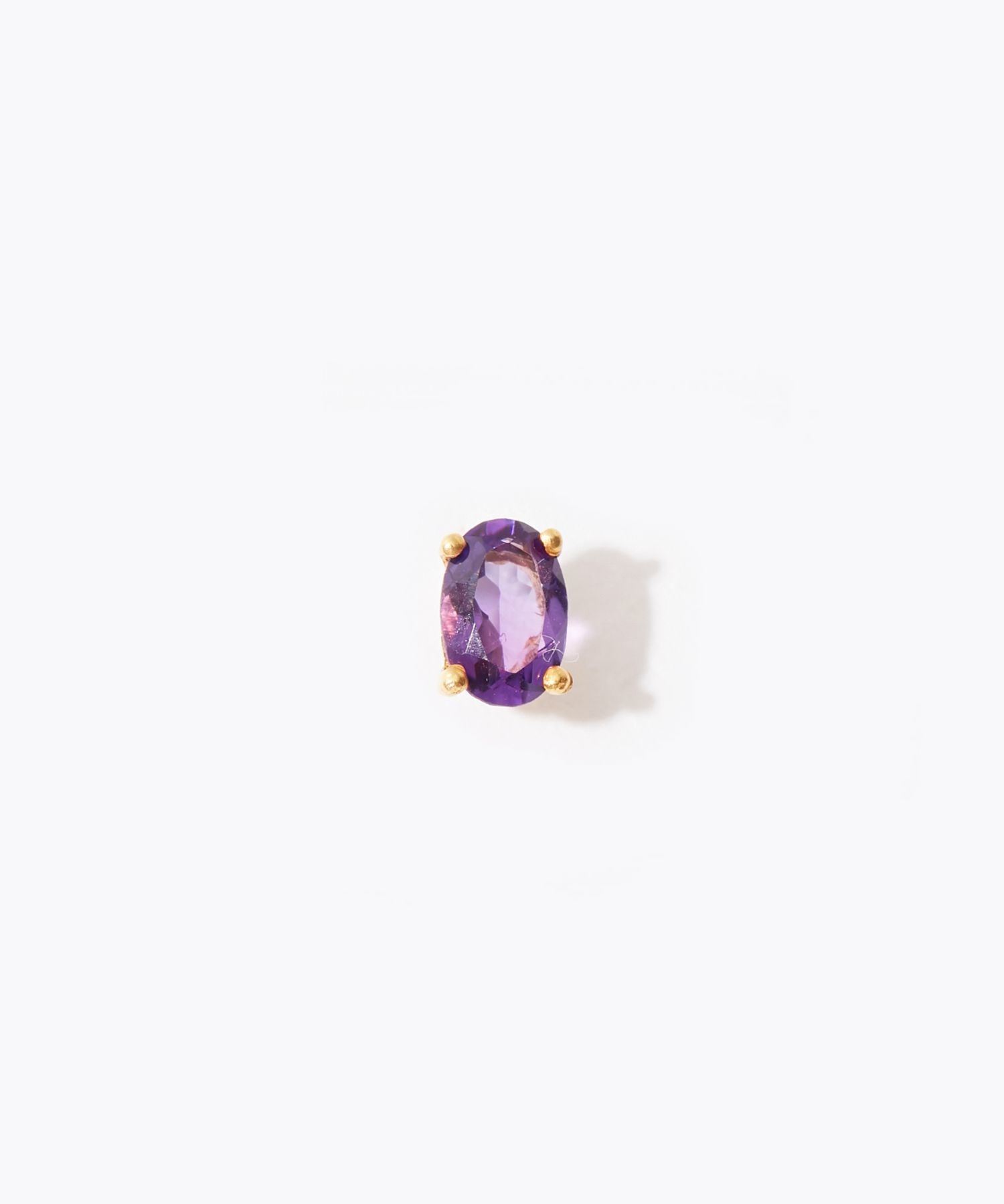 eden] K10 oval amethyst stud pierced earring｜ARTIDA OUD（アル