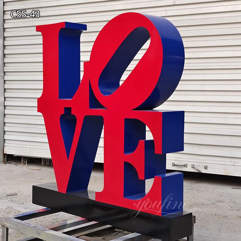 Robert Indiana Stainless Steel Love Sculpture for Sale
