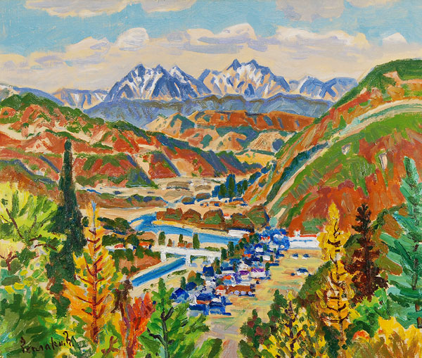 中村善策 「信濃新雪」 油彩10号｜【Arts Ship】のむら画廊