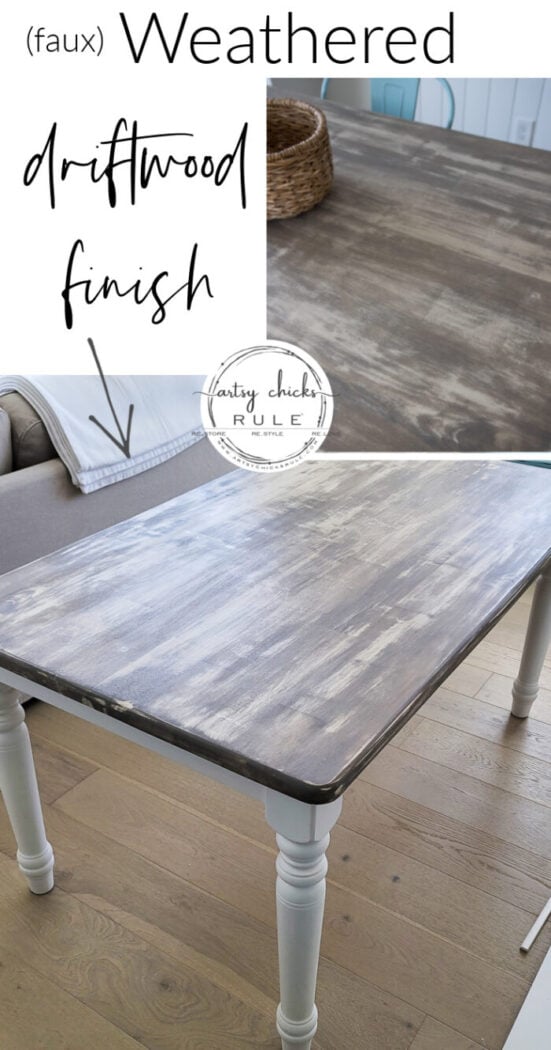 Faux Weathered Driftwood Tabletop - Artsy Chicks Rule®