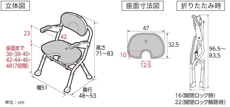 楽らく開閉シャワーベンチ U | 【安寿】の介護用品 | アロン化成