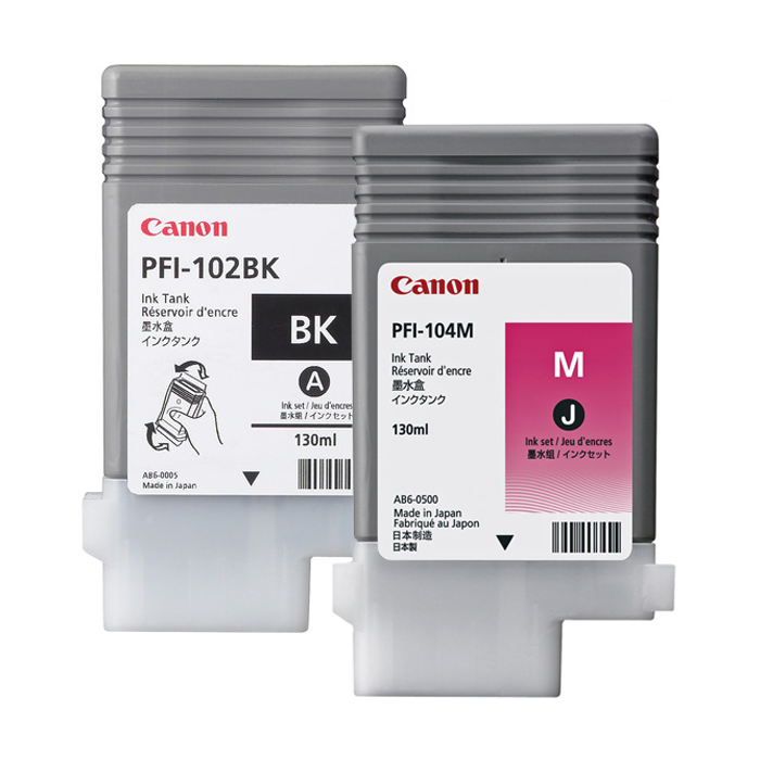 Canon PFI-102 and PFI-104 Ink Cartridges