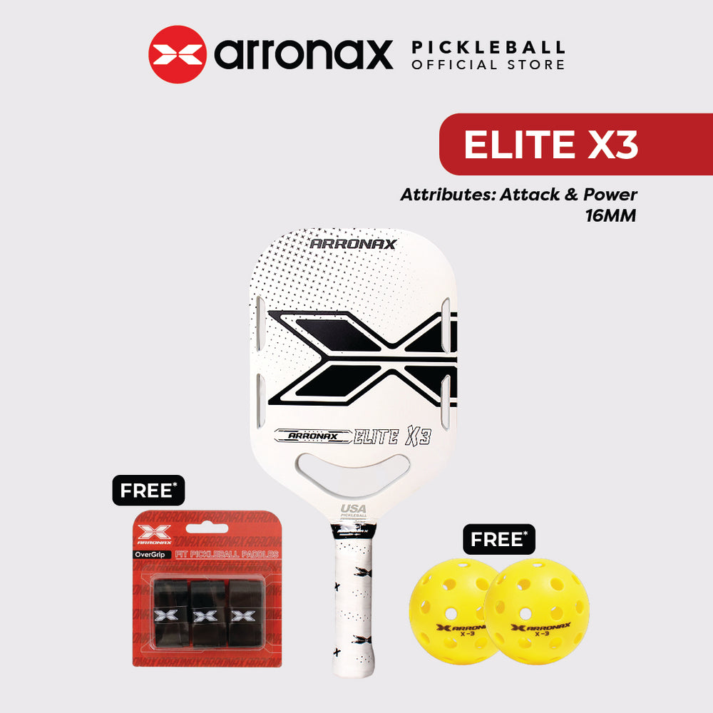 Elite X3 Carbon Traction Pickleball Paddle (16mm) – Arronax Malaysia