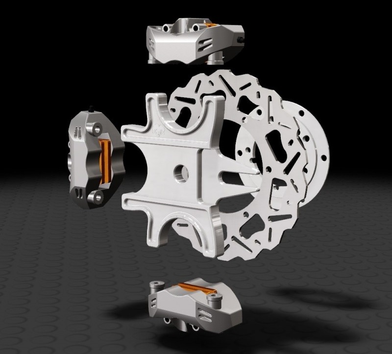 スタントで使用するトリプルキャリパーブラケット｜AxxL