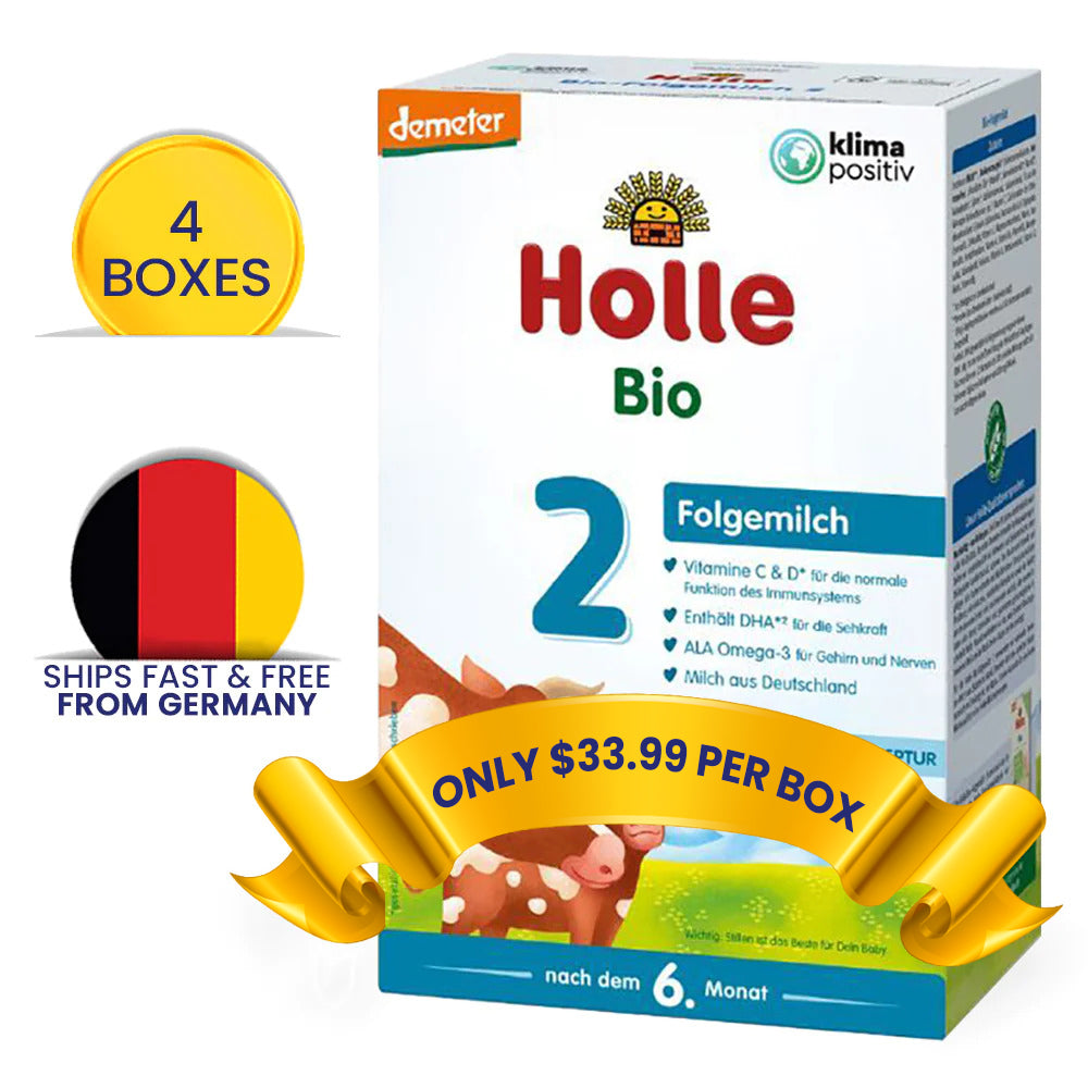 Holle Cow Stage 2 Formula + DHA 600g - Bottles & Burps