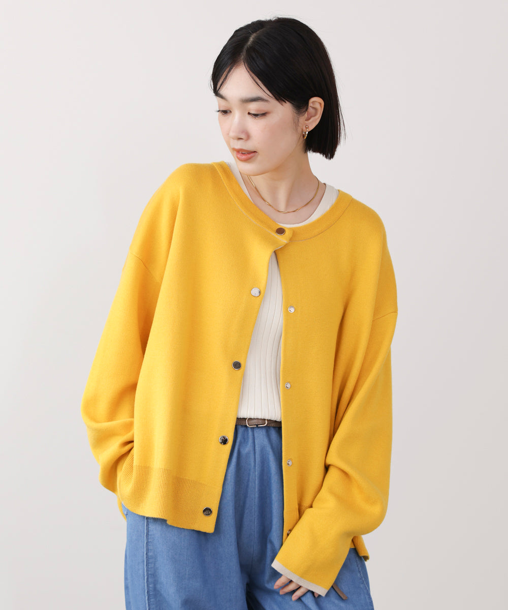 ダブルフェイス配色ニットカーディガン［3/6発送予定］