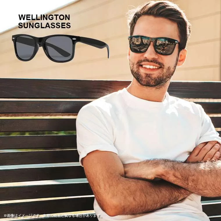 ウェリントンサングラス ブラック×ブラック AG042BKBK｜BODYMAKER