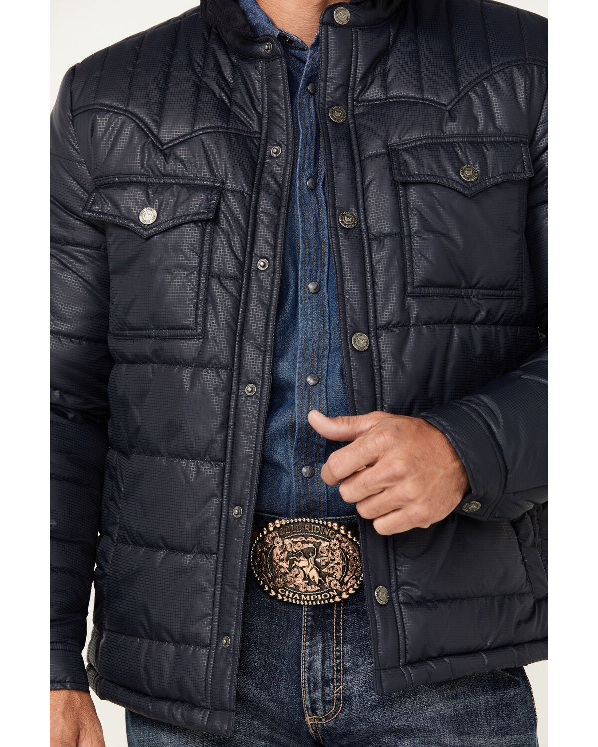 Cody James Men's Quilted Ponderosa Snap Shirt Jacket | Boot Barn