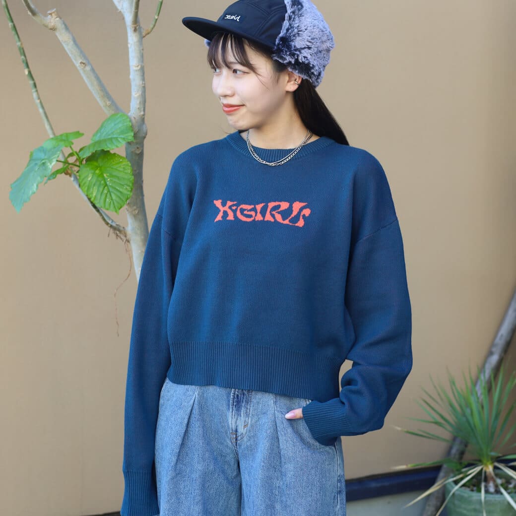 X-girl エックスガール BUTTERFLY COMPACT KNIT TOP｜BORN FREE ONLINE