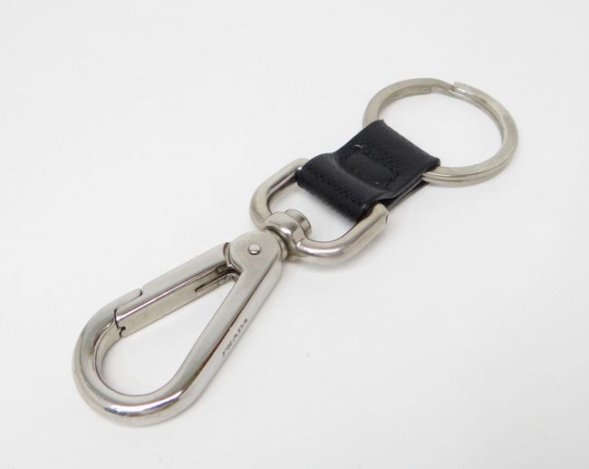 PRADA プラダ キーホルダー キーリング キーフック ブラック USED品