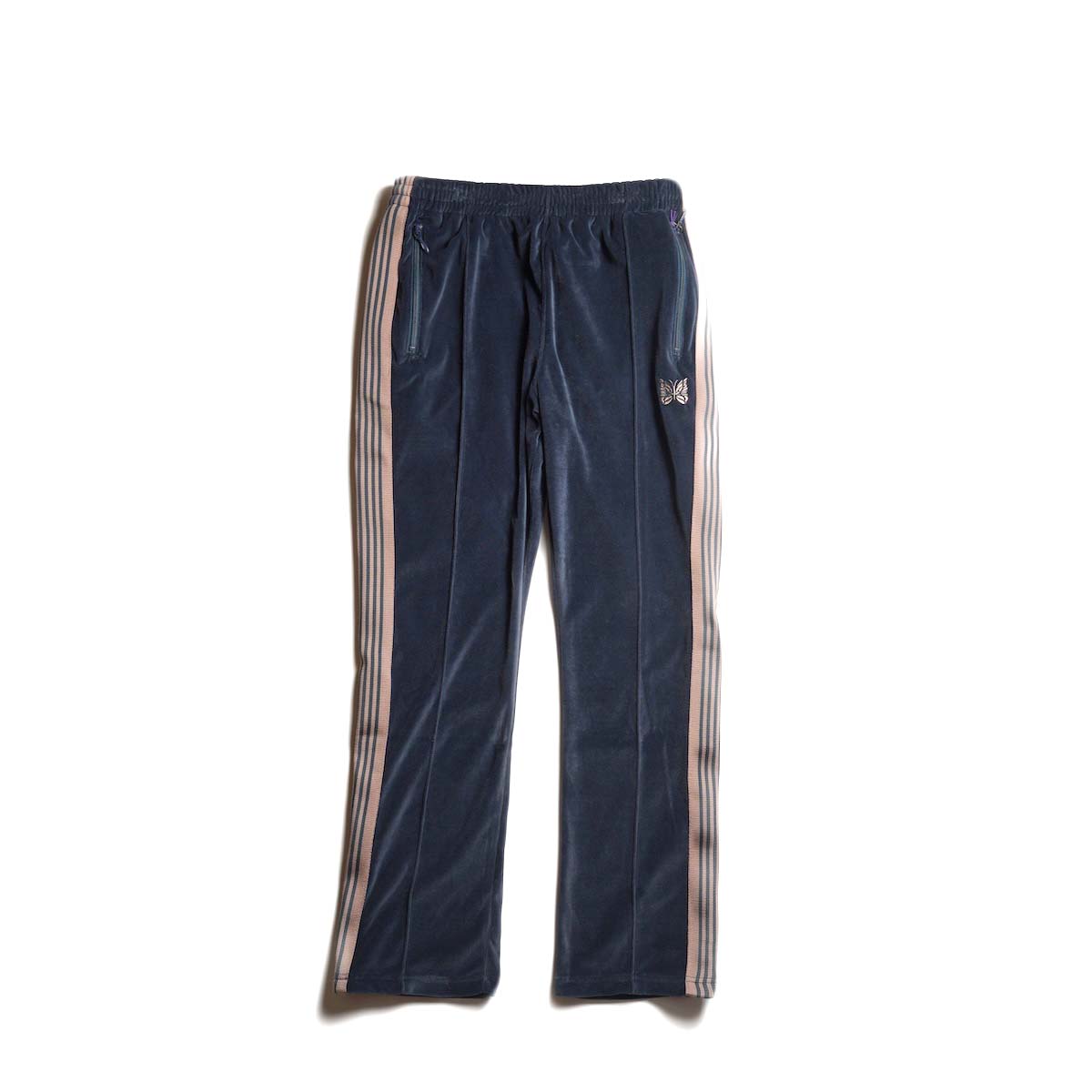 Needles / Narrow Track Pant - C/PE Velour (Steel Blue)