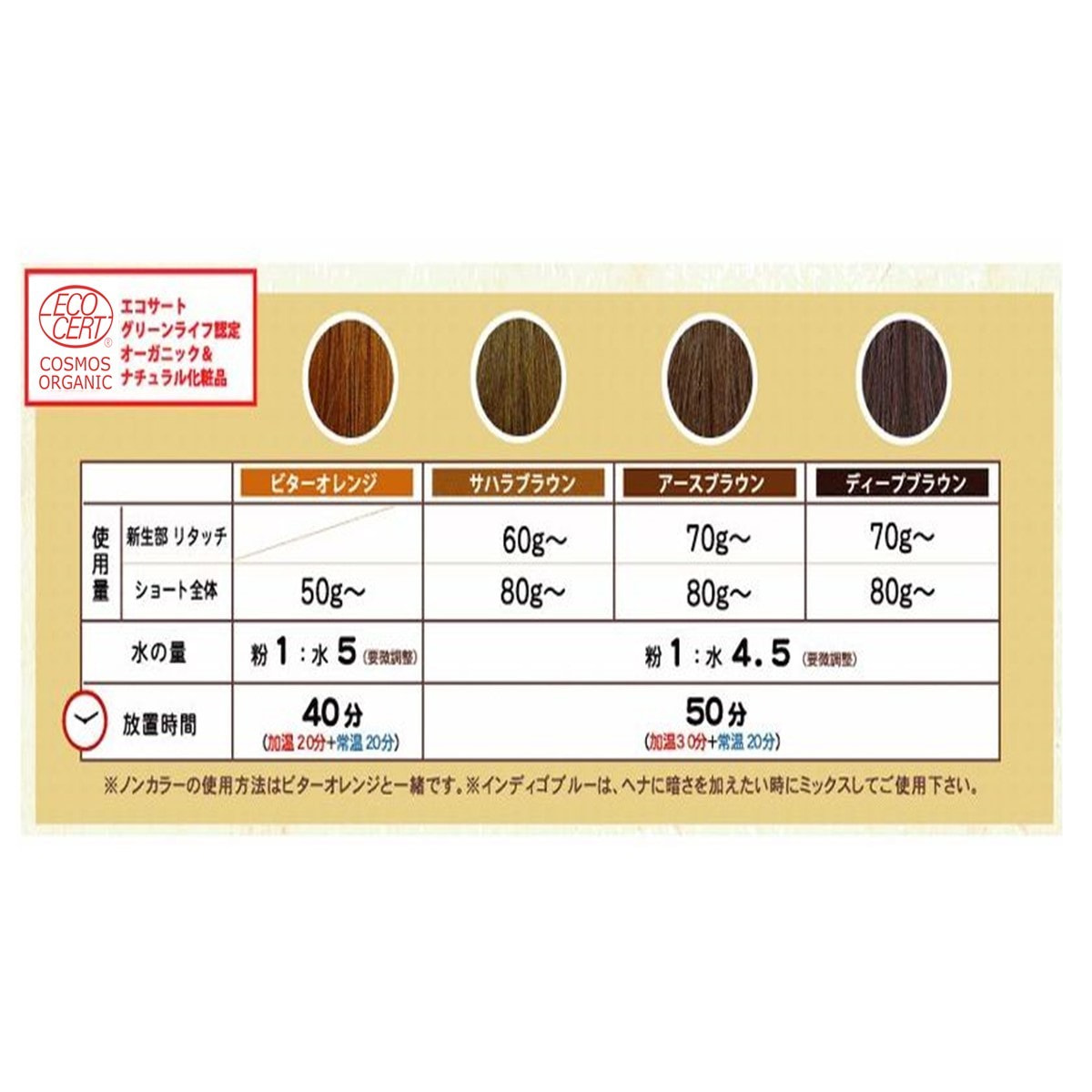 グリーンノートヘナ オーガニータ (サハラブラウン)500g ≪エコサート