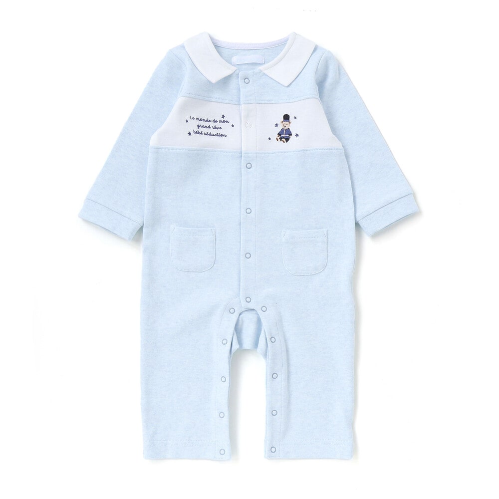 お揃い】ニット切り替えアニマルモチーフカバーオール(70~80cm)(70cm