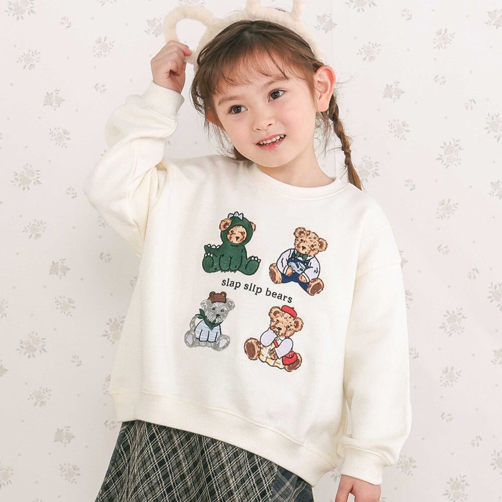 アニマルいろいろクマさん刺しゅうトレーナー(80~130cm)(80cm ネイビー