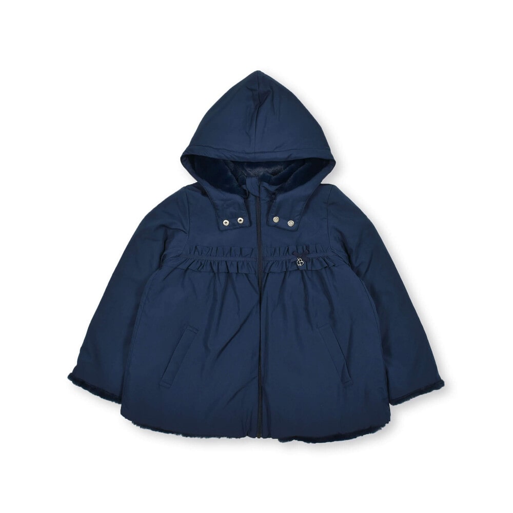 撥水加工】タフタ裏ファー中綿ブルゾン(80~150cm)(80cm ネイビー