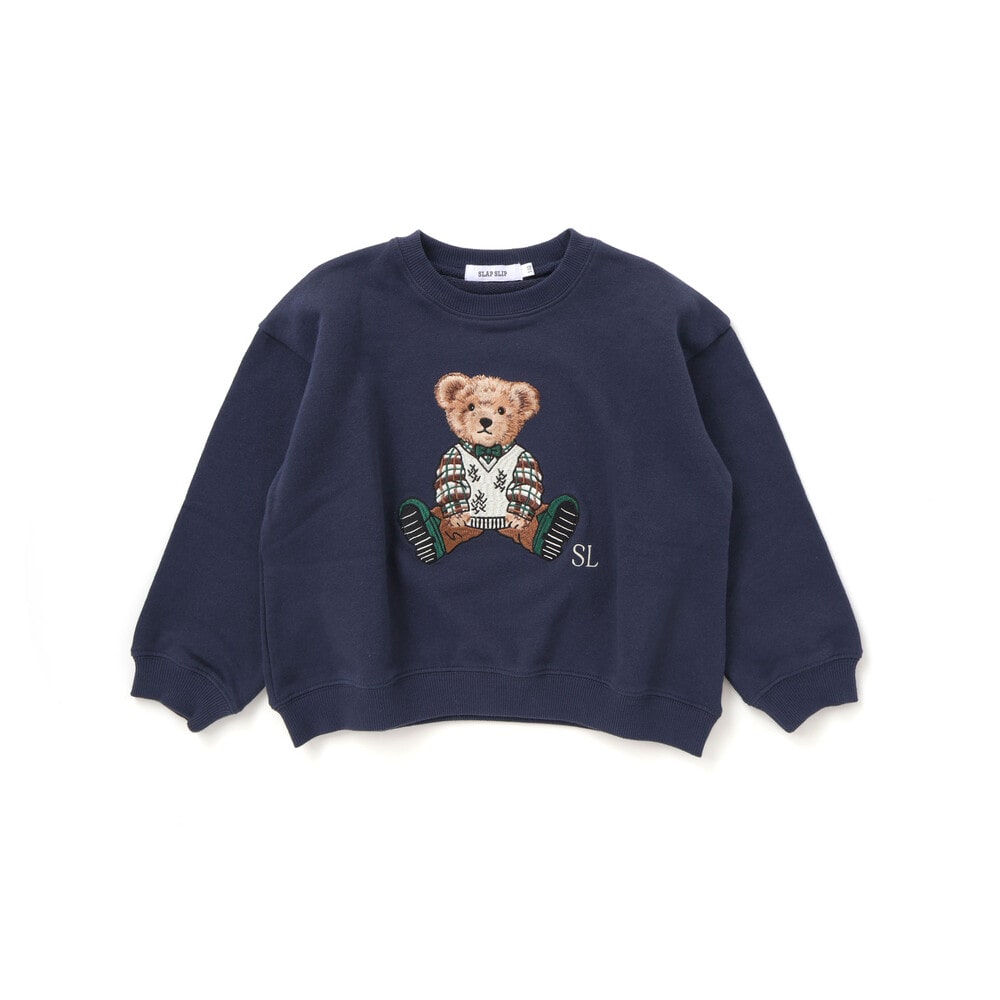 アニマルいろいろクマさん刺しゅうトレーナー(80~130cm)(80cm ネイビー