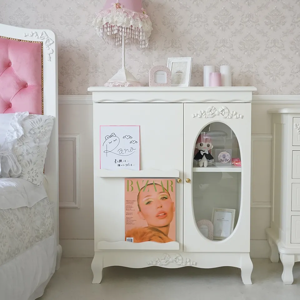 ステラリボン 姫系 推し活キャビネット(チェスト) ホワイト 幅75cm