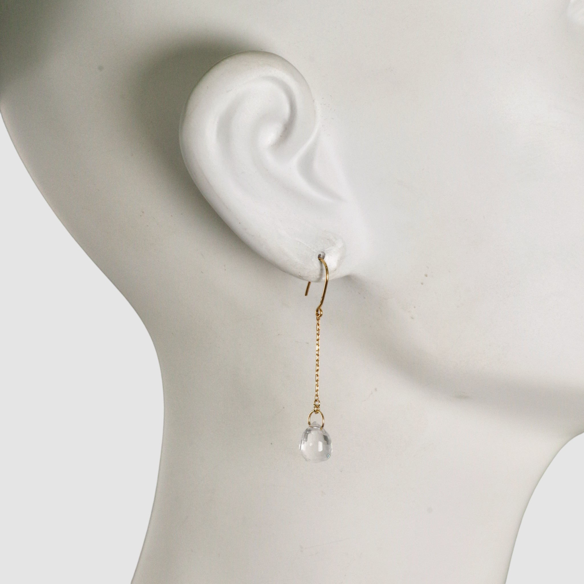 K18ブリオレットカット水晶ピアス ◇ベル宝飾オンラインショップ ◇