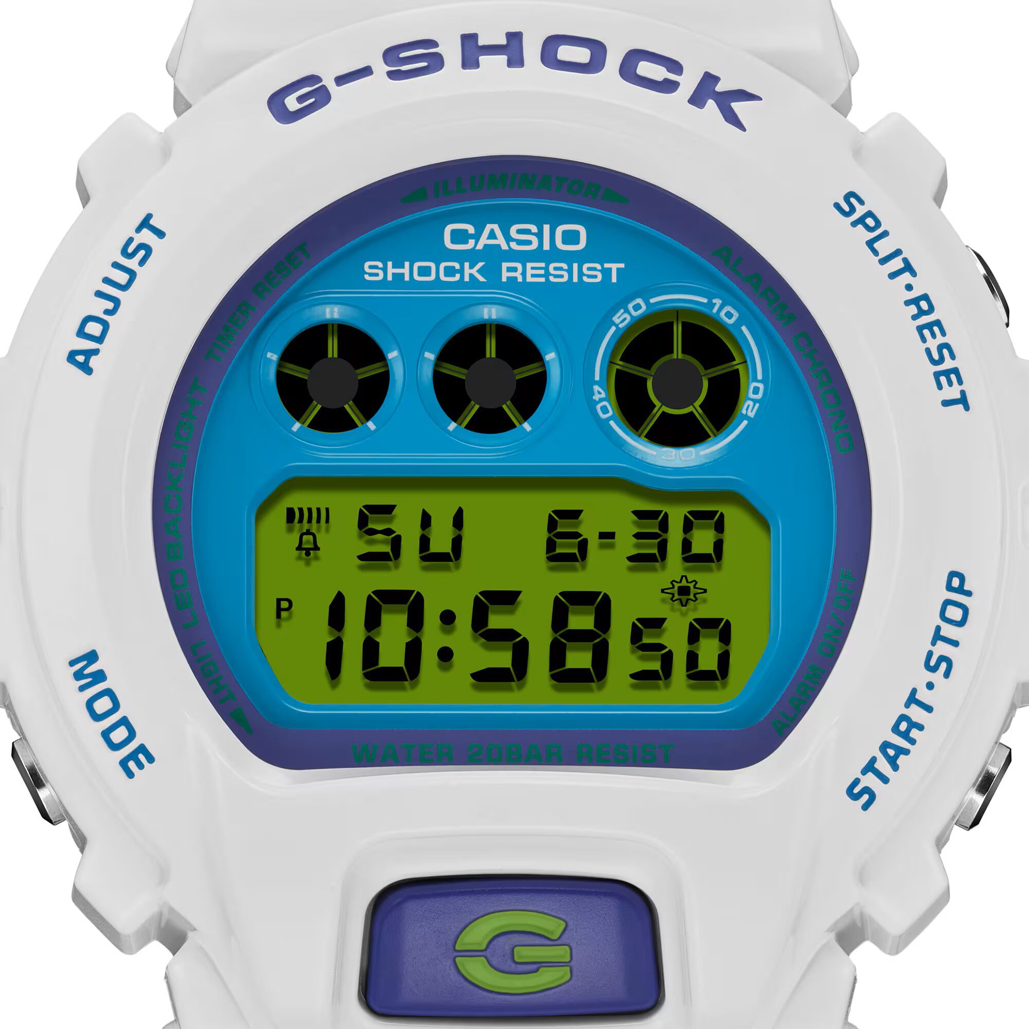 G-Shock 6900 Series Digital Blue Dial Watch, 50mm