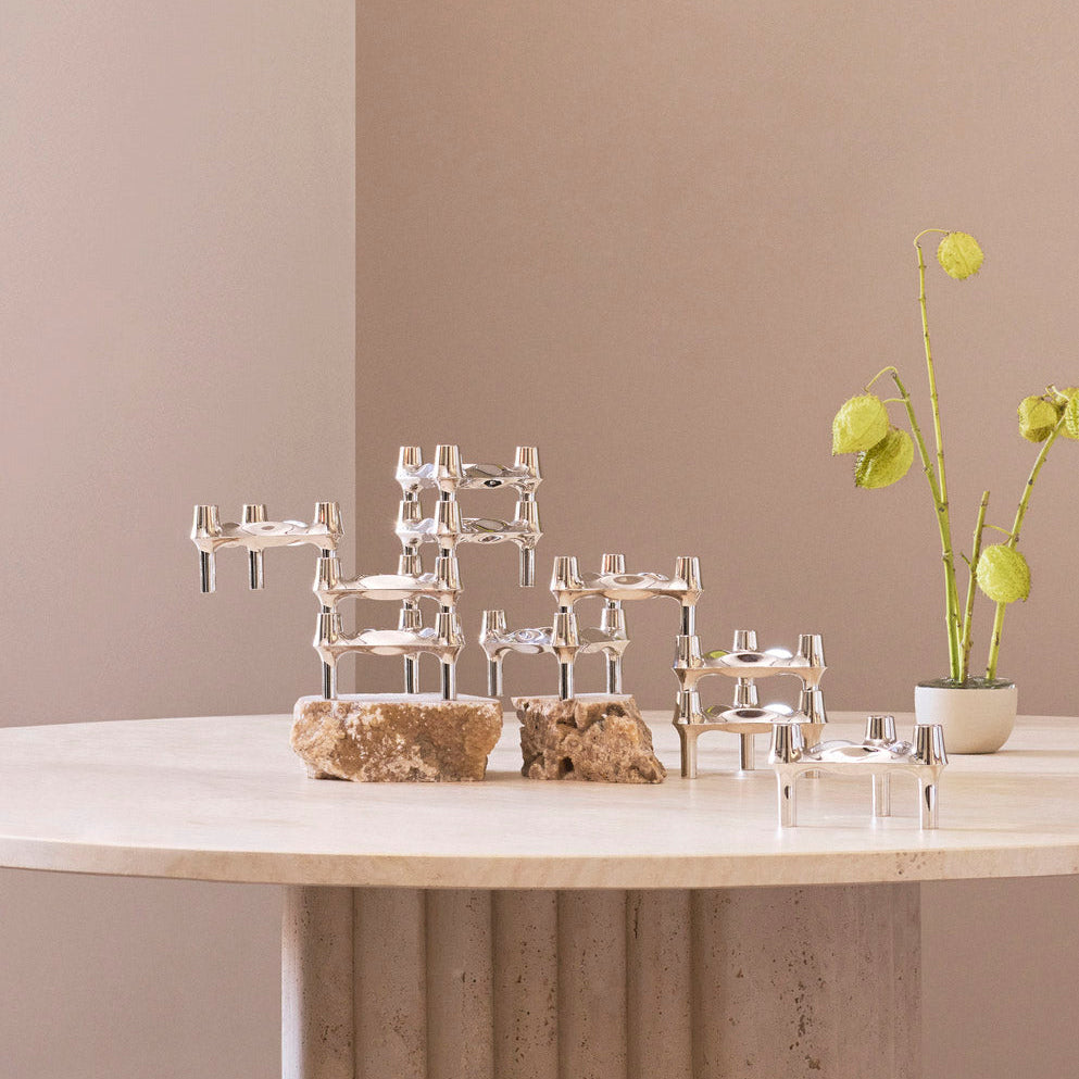 STOFF Nagel BMF Candle Holder, Chrome - Batten Home