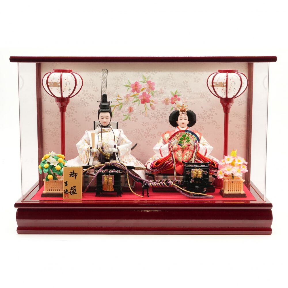 雛人形】ケース飾り 親王飾り「舞桜刺繍」 (322568)ひな人形