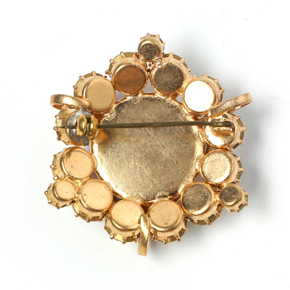 ココ様希少！ヨーロッパ製 バイカラーガラス ヴィンテージブローチB172