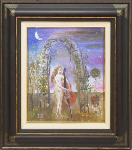 織田広比古「バラと月」 の買取実績｜長崎県長崎市 油絵・油彩画