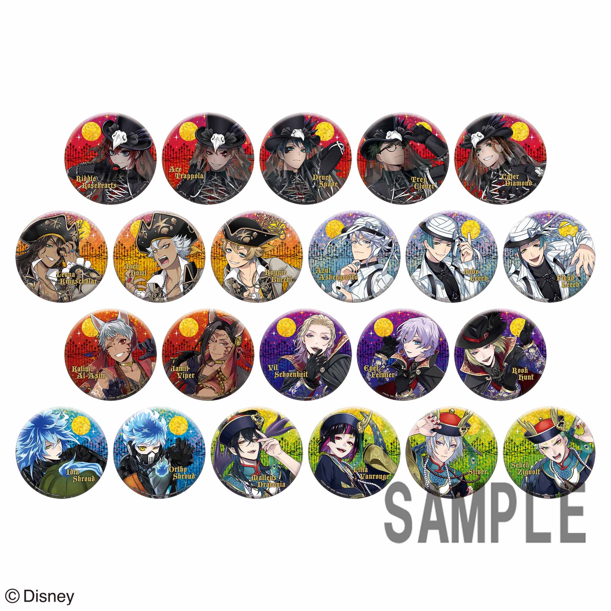 ディズニー ツイステッドワンダーランド ホログラム缶バッジ