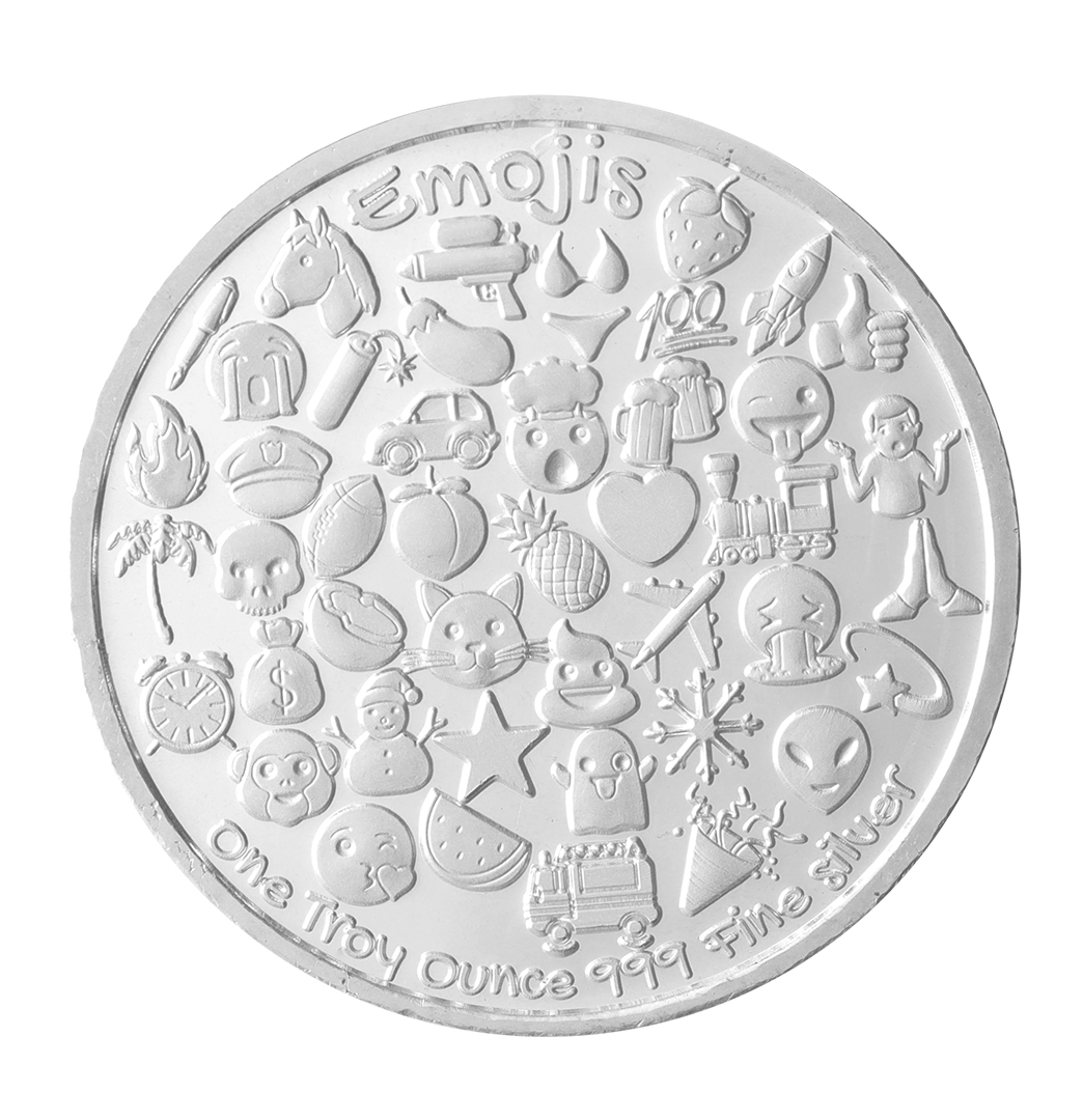 1 oz Sadface Emoji Silver Round - SilverTowne Mint