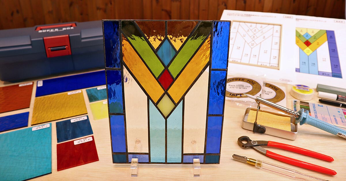 ステンドグラス制作キット／アメリカンスタイル＜初級＞＋工具セット