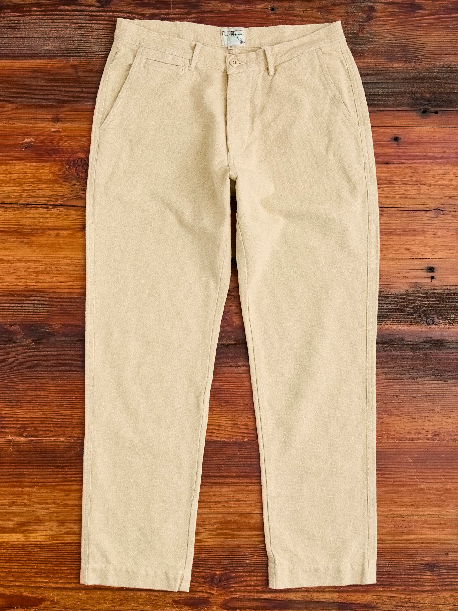 Rustic Plainweave Flat Front Chino in Natural – Blue Owl Workshop