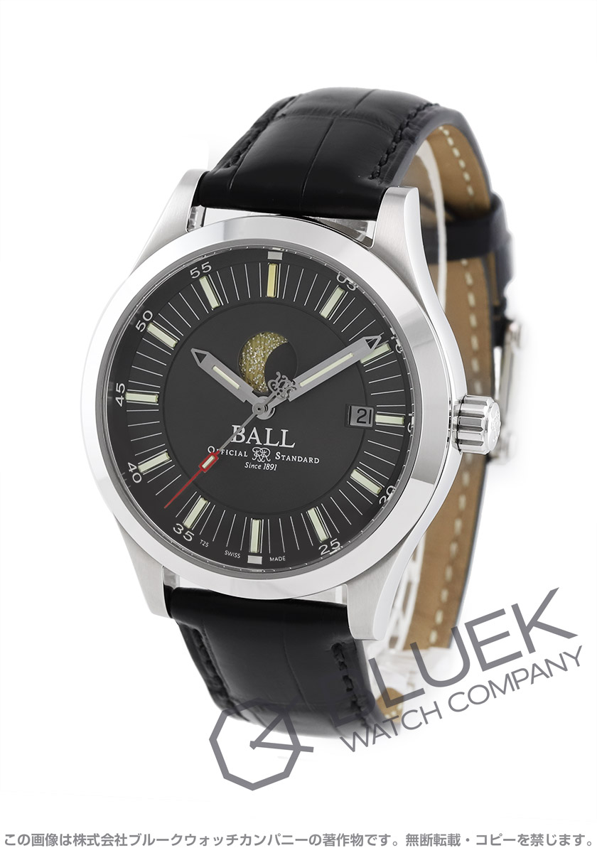 ボールウォッチ エンジニア ムーンフェイズ クロコレザー メンズ