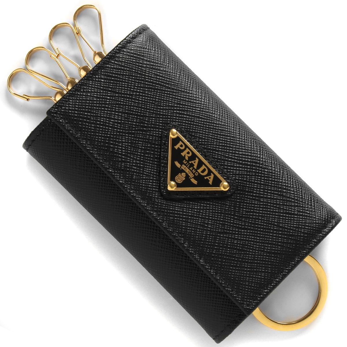 極美品】プラダ キーケース 鍵 黒 ブラック レザー 折財布 プラダの