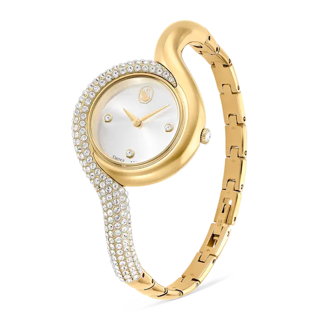 Swarovski Dextera Asymmetric Watch Swiss Made Metal Bracelet Gold