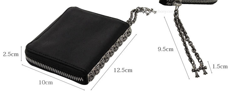 クロムハーツ3サイドジップウォレットブラックレザー|クロムハーツ通販