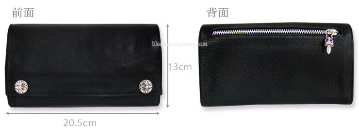 クロムハーツ 財布 ロングウォレットクロスボタンブラックレザー