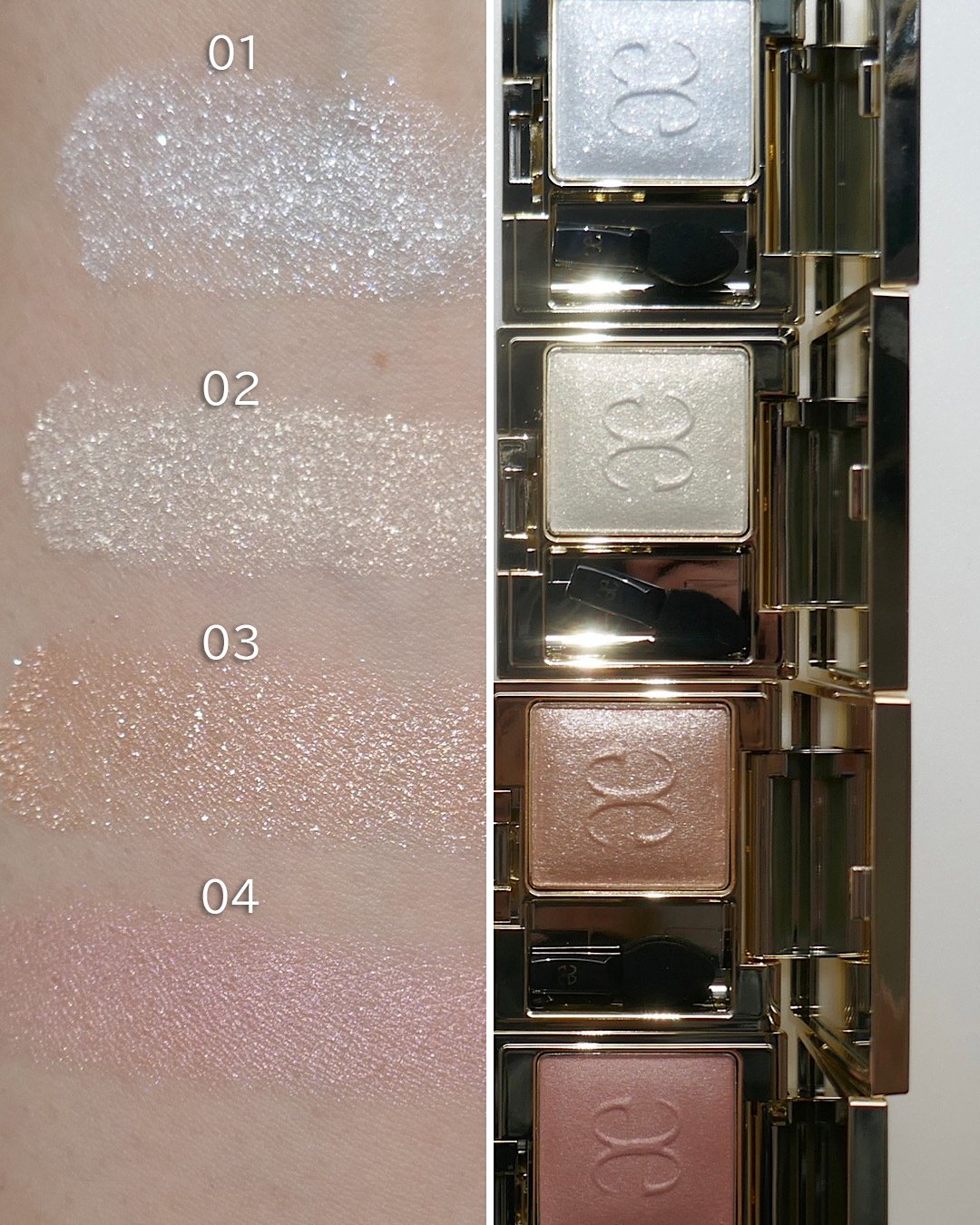 エレガンス全色スウォッチ】新作単色アイシャドウ「プレジール アイズ