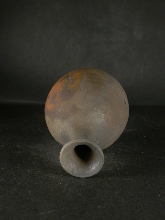 備前焼 登窯 備前市無形文化財 木村 宏造 共箱付き窯変鶴首徳利1