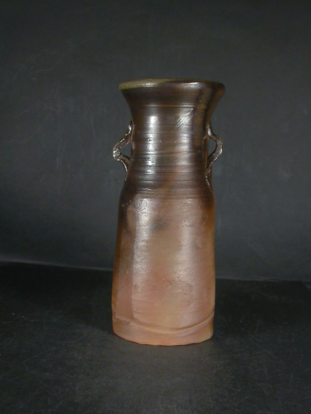 備前焼 登窯 備前焼物故作家 幸坂 孝 黄ゴマ耳付き花入1 備前焼卸