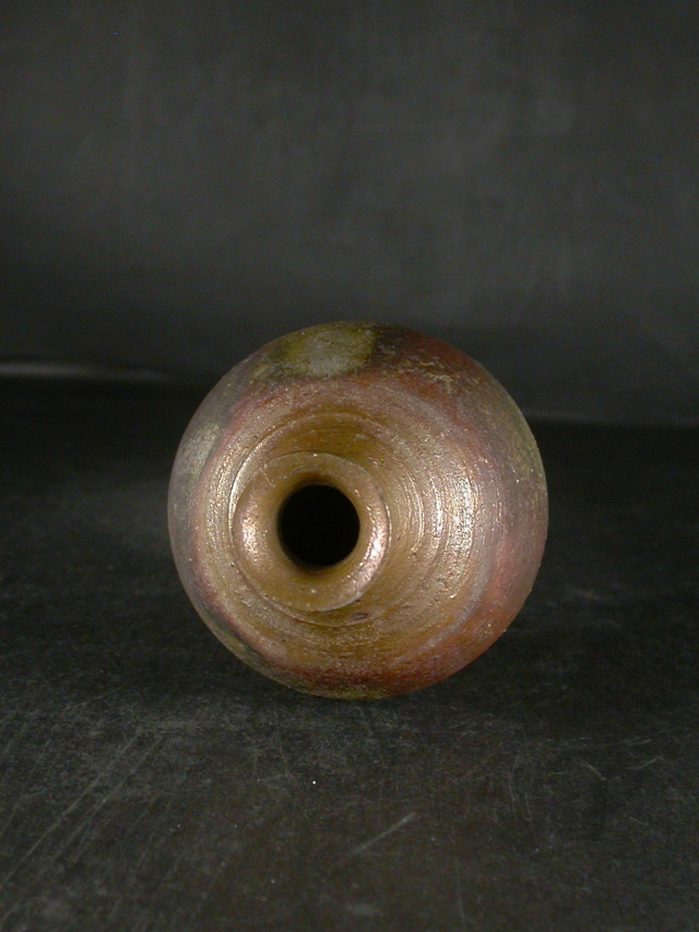 備前焼 登窯 備前焼物故作家 高原 敏 共箱付き金彩・桟切小徳利2