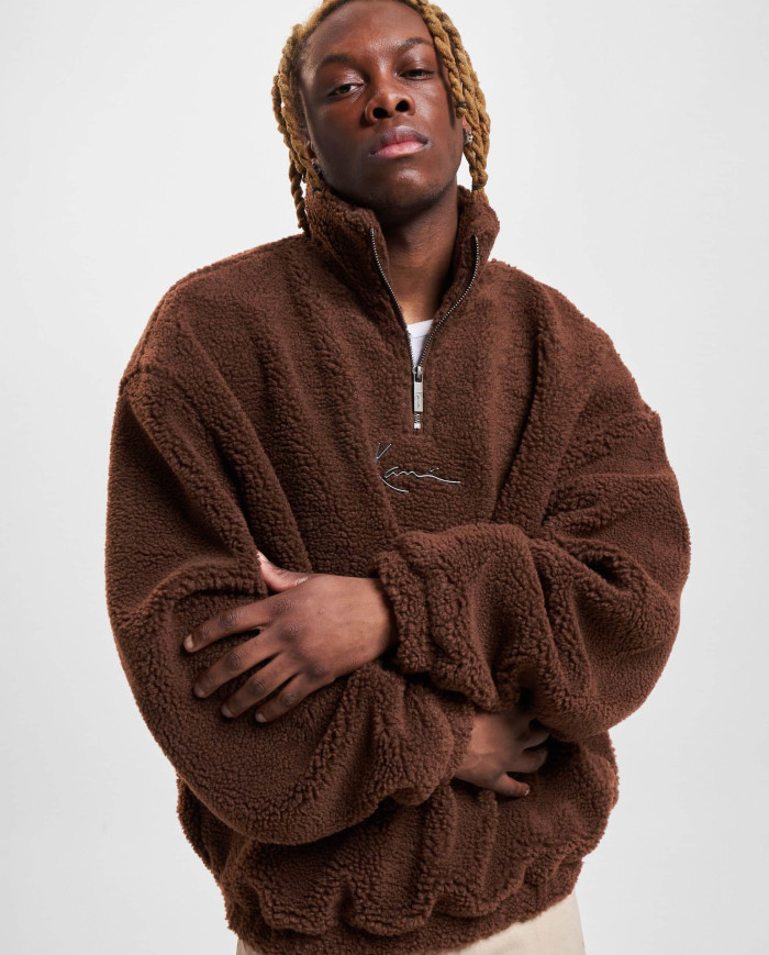 Karl Kani - KK Metal Signature Teddy Os Hoodie Dark Red