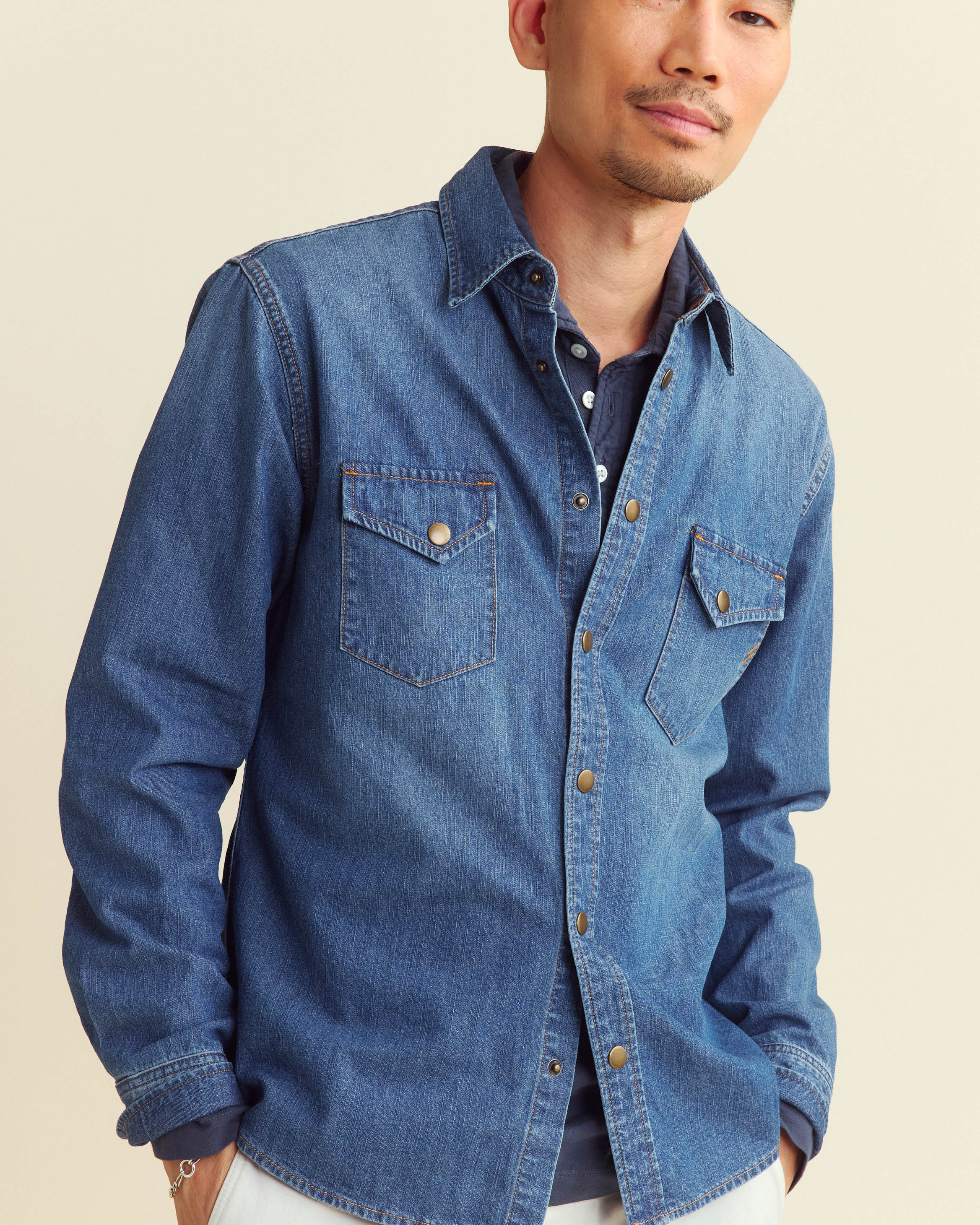 Shoals Denim Shirt with Antique Brass Snaps | Billy Reid