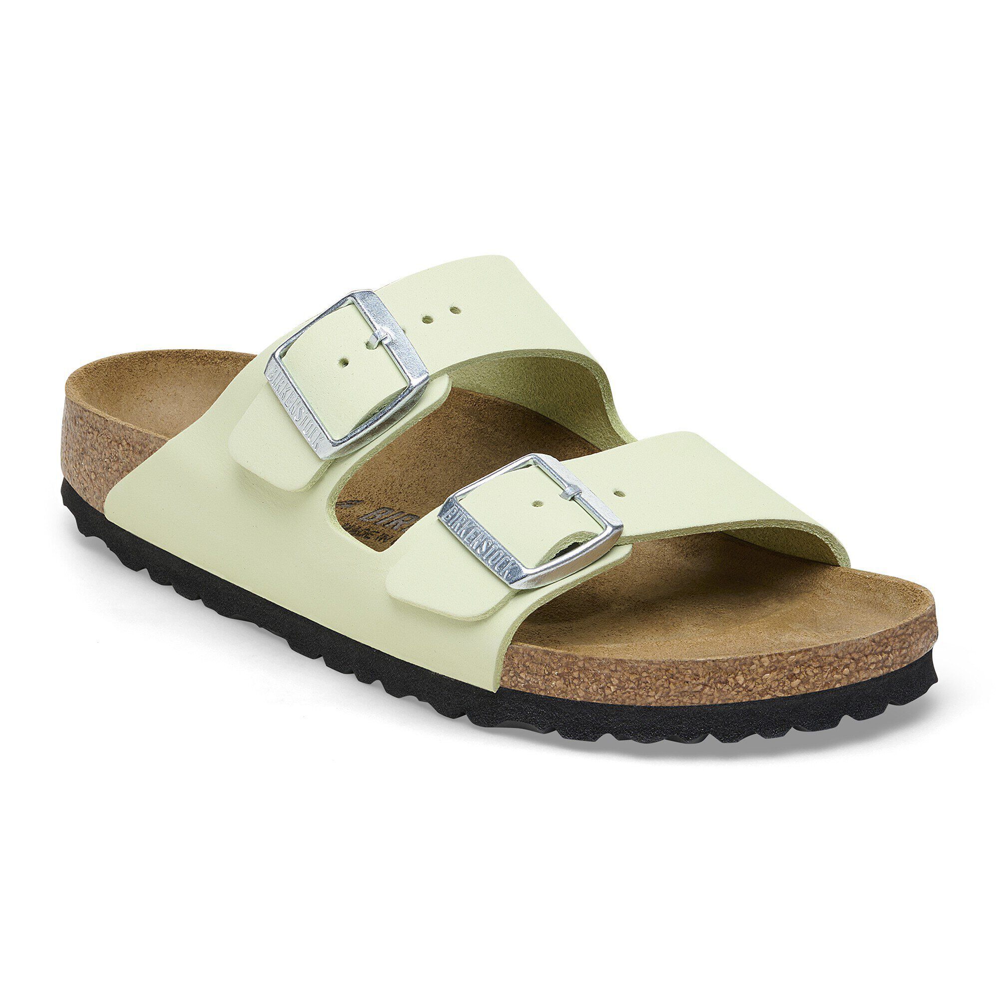Arizona Nubuck Leather in Color Faded Lime | BIRKENSTOCK US