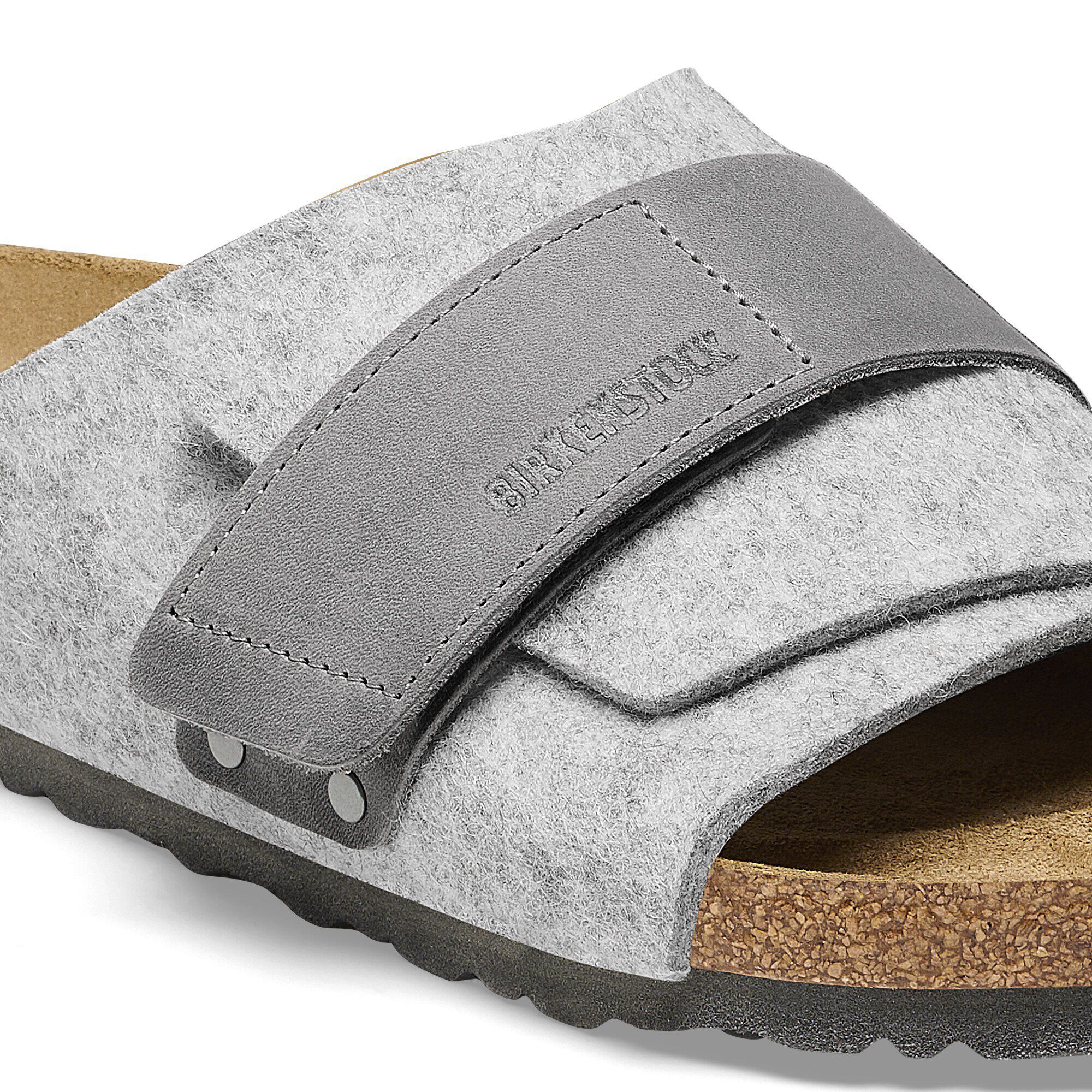Kyoto Natural Leather-Felt in Color Light Gray | BIRKENSTOCK US