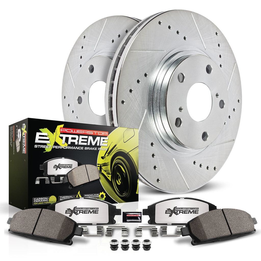 PowerStop K4695-26 - Z26 Drilled and Slotted Brake Rotors and Pads Kit