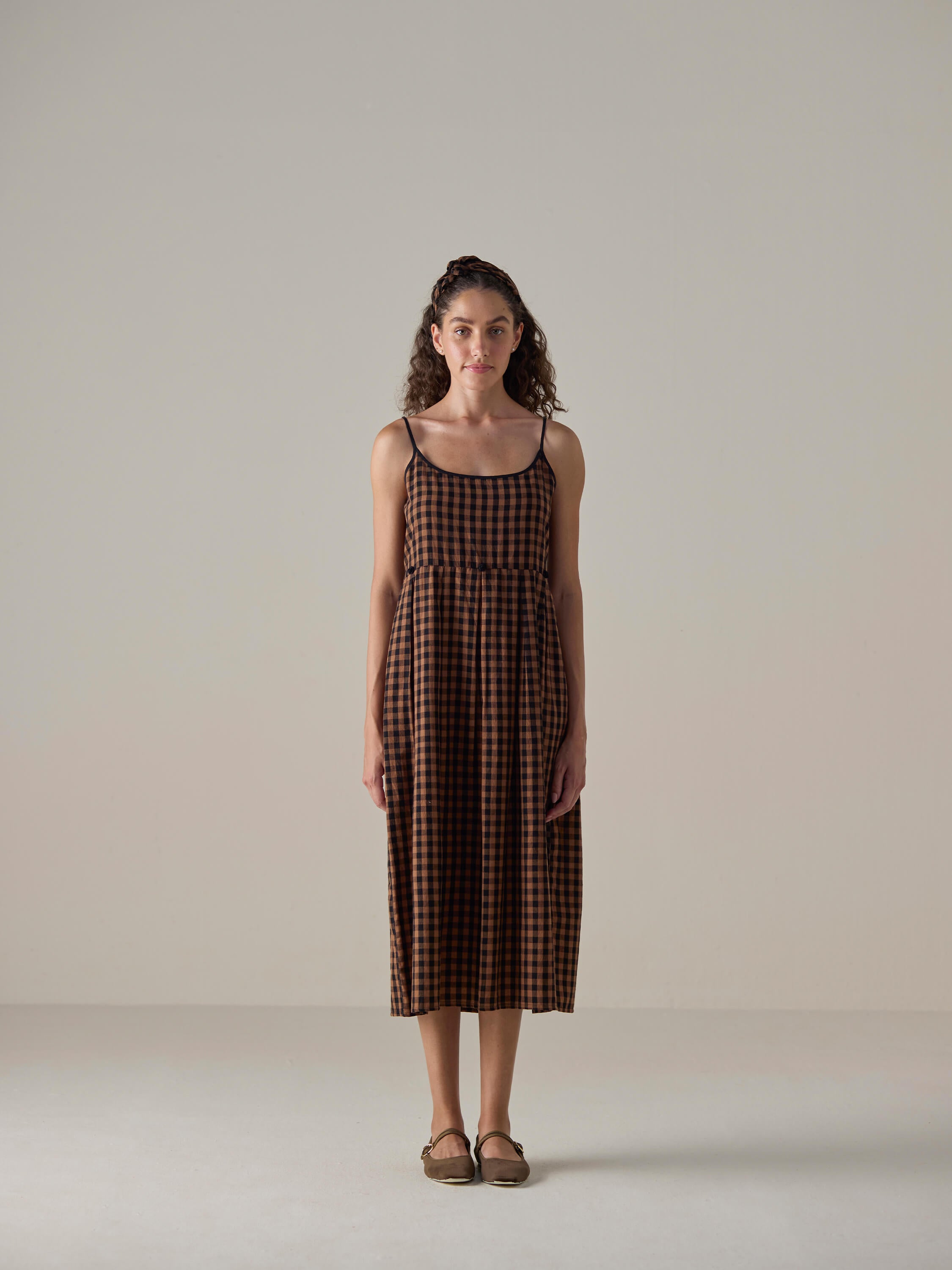 Auburn Check Slip Dress | Fall 24 | Collection: Folktale | Buna Studio