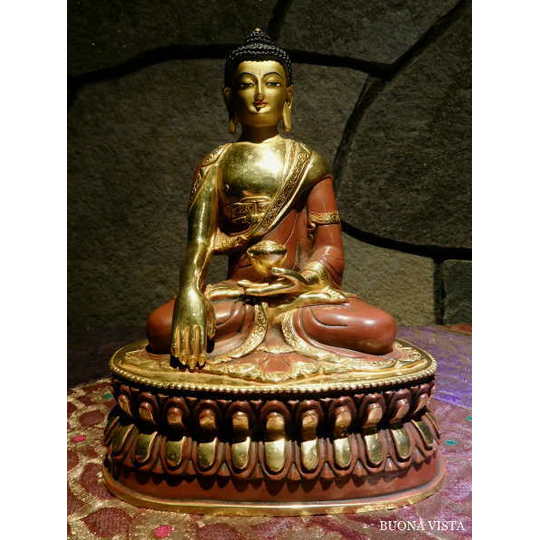 チベット仏教 仏像 お釈迦様 釈迦如来像 鍍金 BUONA VISTA（ブオナ