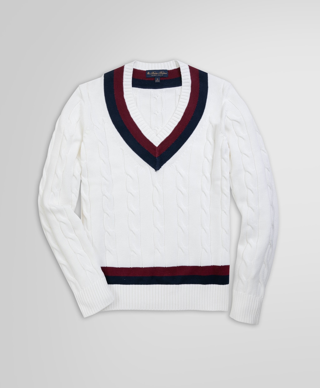 スーピマコットン ケーブル Vネックテニスセーター | Brooks Brothers